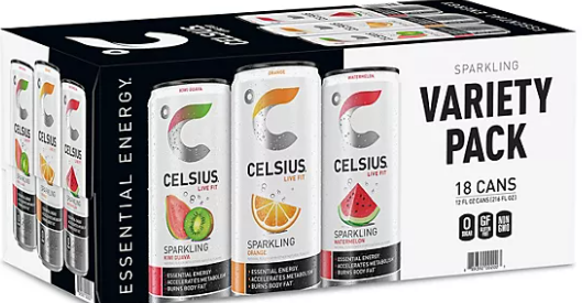 Celsius Variety Pack Core 18 Pack (Kiwi Gava, Orange, Watermelon)